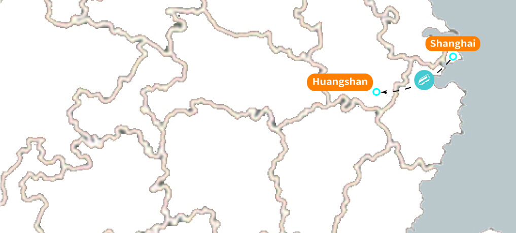 上海および山のHuangのツアー Map