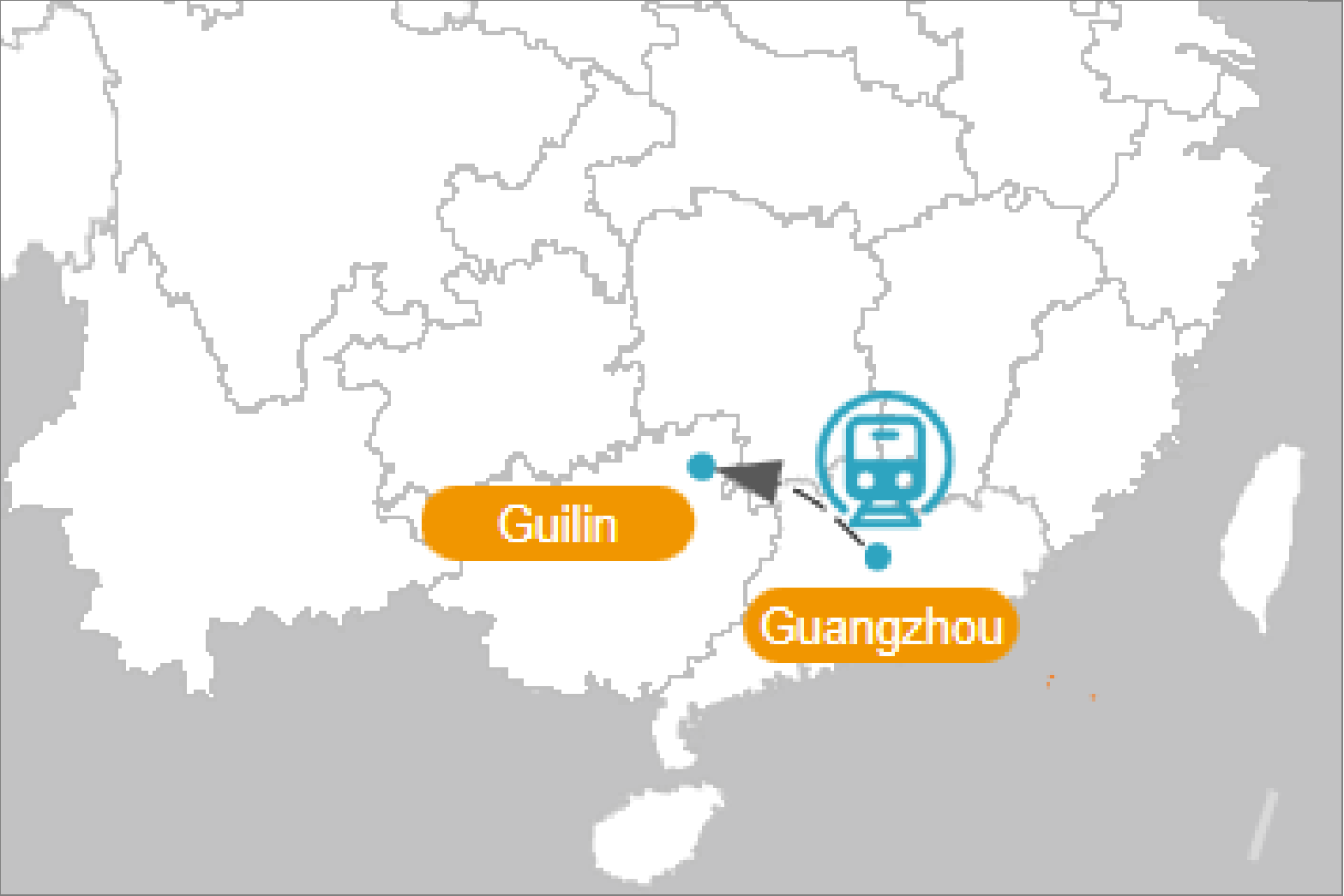 6 giorni Guangzhou e Guilin Group Tour Map